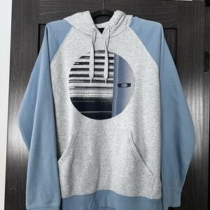 Oakley Gray and Blue Patterned Hoodie